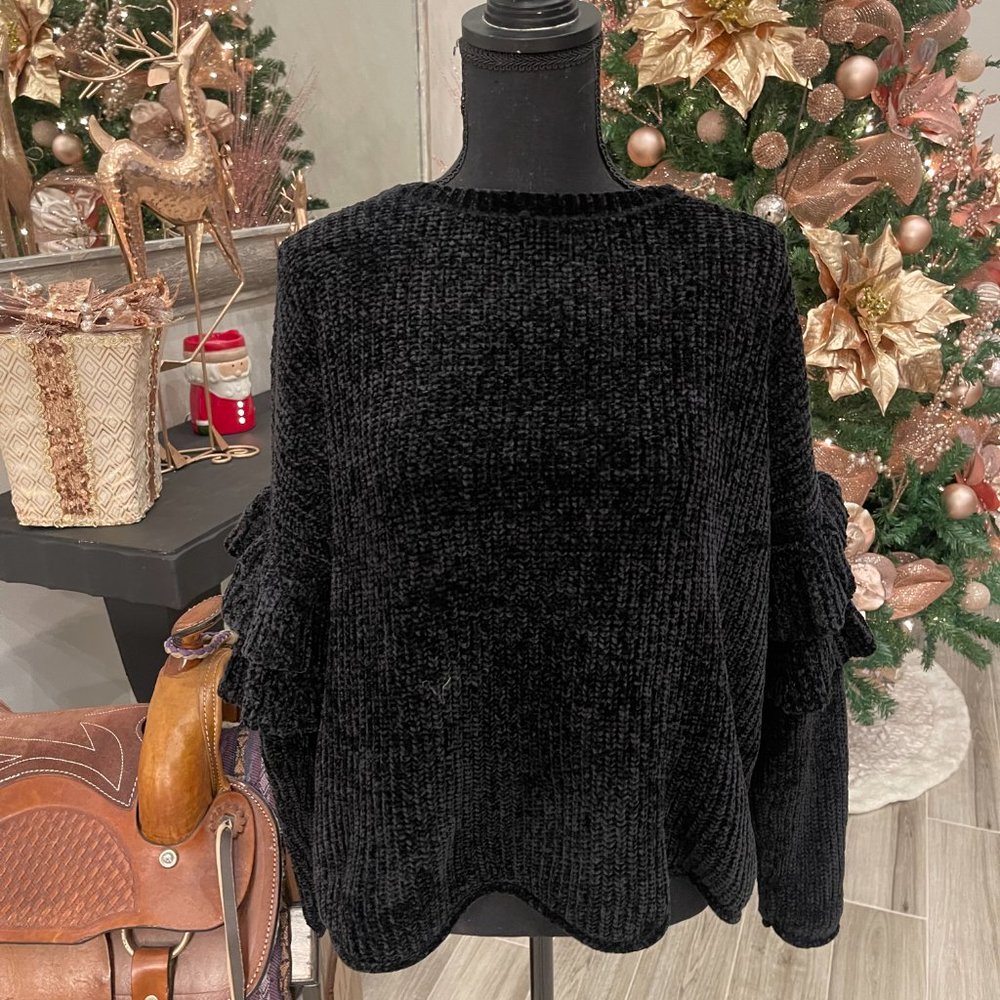 Mossimo Ruffle Sleeve Sweater - Picture 2 of 5